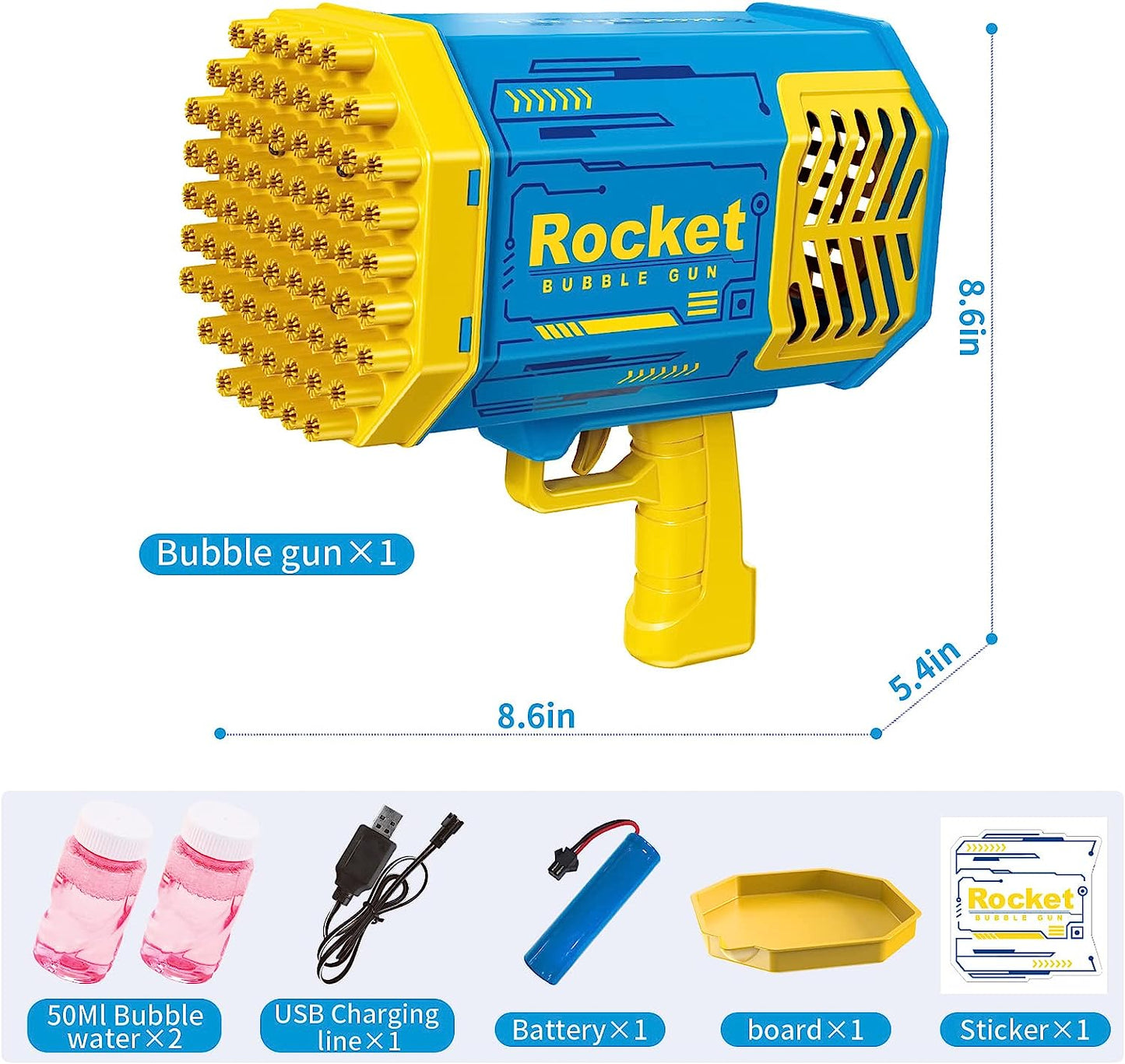 Bazooka Rocket Bubble Gun Machin 69 Holes